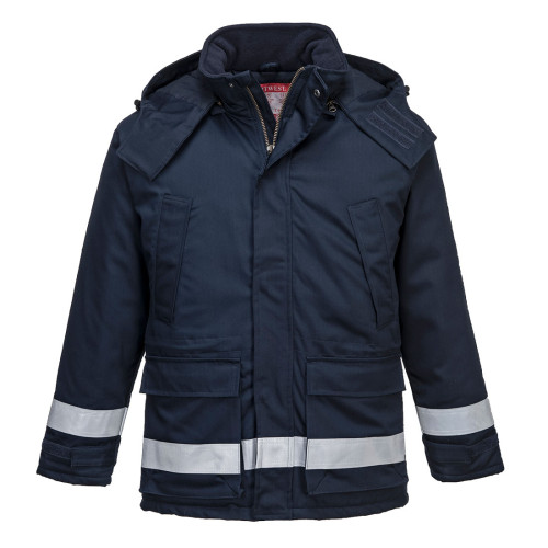 Portwest Flammhemmende, antistatische Winterjacke Bizflame FR59 Blau