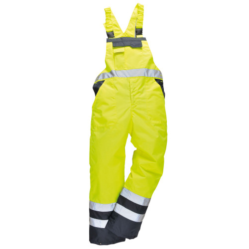 Portwest Wasserdichte atmungsaktive Warnschutz Kontrast Latzhose (ungefüttert) S488 Gelb/Blau