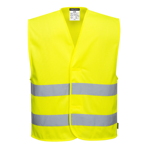 Portwest Warnschutz MeshAir Weste mit zwei Reflexstreifen C374 Gelb