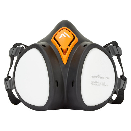 Portwest ABEK1P3 Einsatzbereite Halbmaske P441 Schwarz/Orange