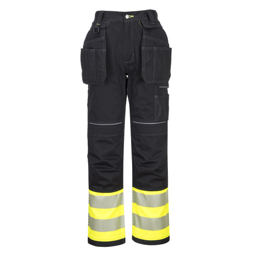 Portwest PW3 Warnschutz- Bundhose mit Holstertaschen Klasse 1 PW307 Gelb/Schwarz