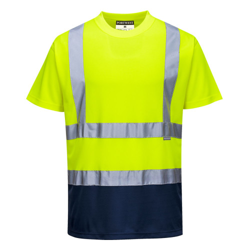 Portwest Zweifarbiges Warnschutz T-Shirt S378 Gelb/Blau