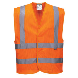 Portwest Warnschutzweste mit schwarzem Kontrast C370 Orange