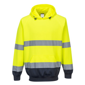 Portwest Warnschutz Kontrast Kapuzen- Sweatshirt B316 Gelb/Blau