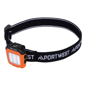 Portwest USB Rechargeable Multi-function LED Cap Light PA74 Schwarz/Orange