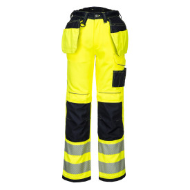 Portwest PW3 Warnschutz Stretch-Bundhose mit Holstertaschen PW306 Gelb/Schwarz