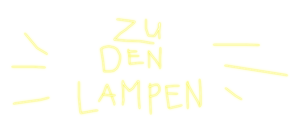 Gelbe Grafik, die zu unserer Lampenkollektion f&uuml;hrt.