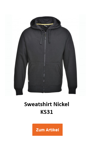 Sweatshirt Nickel KS31 in Schwarz mit hinterlegtem Link zum Artikel.