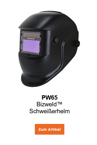 Bild des Bizweld Schweißerhelms PW65 in Schwarz mit hinterlegtem Link zur Artikelseite.