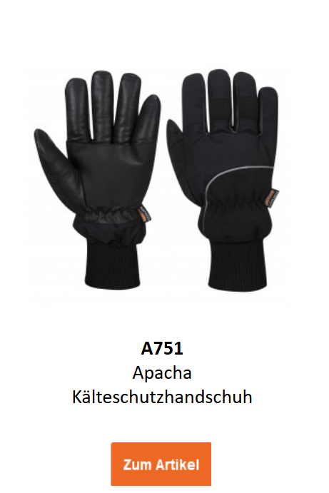 Bild des Apacha K&auml;lteschutzhandschuhs in Schwarz. Ein Link zur Artikelseite ist hinterlegt.