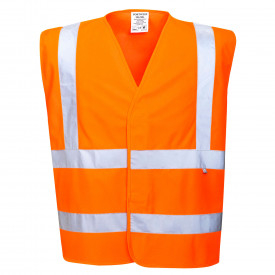 Portwest Flammhemmende Warnschutzweste FR75 in Orange. Ein Link zur Artikelseite ist hinterlegt.