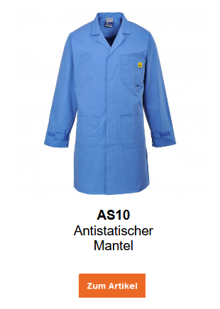Bild des Antistatischen Mantels AS10 in Blau. Ein Link zum Artikel ist hinterlegt.
