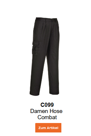 Bild der Damen Hose Combat C099 in Schwarz mit hinterlegtem Link zum Artikel.