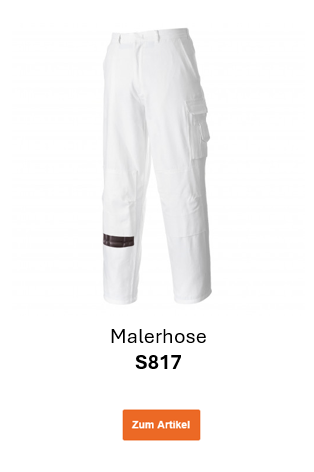 Bild der Malerhose S817 in Weiß. Ein Link zur Artikelseite der Hose ist hinterlegt.