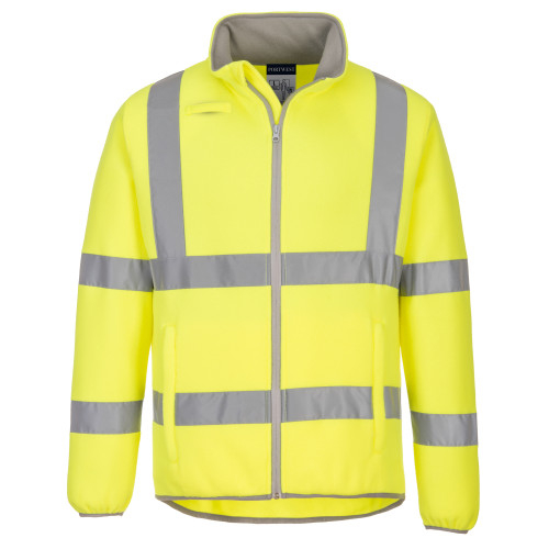 Portwest Eco Hi-Vis Fleecejacke EC70 in Gelb. Ein Link zur Artikelseite ist hinterlegt.