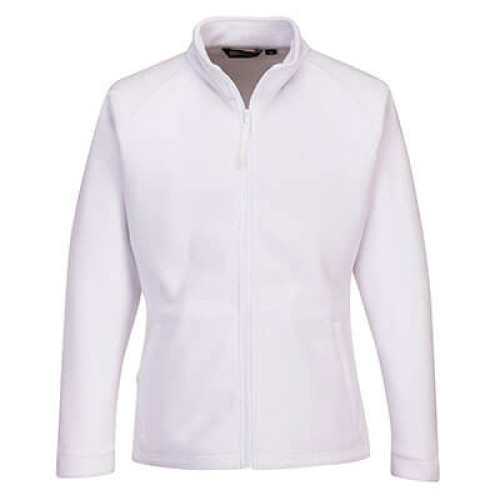 Portwest gefütterte Damen-Fleecejacke F282 in Weiß. Ein Link zur Artikelseite ist hinterlegt.