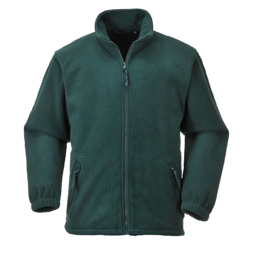 Portwest schwere Fleecejacke Argyll F400 in Grün. Ein Link zur Artikelseite ist hinterlegt.