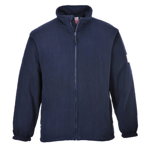 Portwest flammhemmende, antistatische Fleecejacke Modaflame FR30 in Blau. Ein Link zur Artikelseite ist hinterlegt.