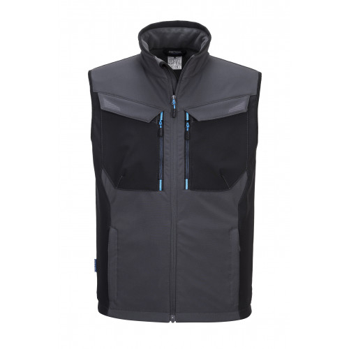 Bild der WX3 Softshell Weste T751 in Grau mit hinterlegtem Link zum Artikel.