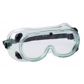 Portwest Chemikalien Vollsichtbrille PS21 mit transparentem Rahmen. Ein Link zur Artikelseite ist hinterlegt.