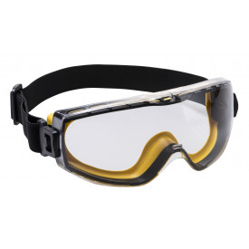 Portwest Impervious Sicherheits-Schutzbrille PS29 mit verstellbarem Kopfband. Ein Link zur Artikelseite ist hinterlegt.