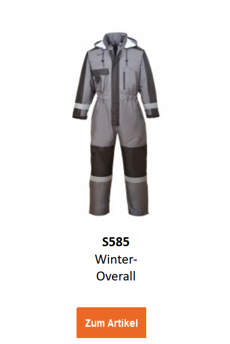 Bild des Winter-Overalls S585 in Grau mit schwarzen Details. Ein Link zum Artikel ist hinterlegt.